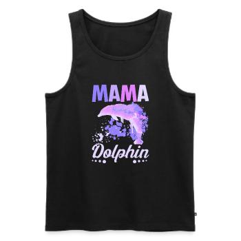 Mom Mother Mama Dolphin - Men's Premium Organic Tank Top - black - Front - Michal (187cm)