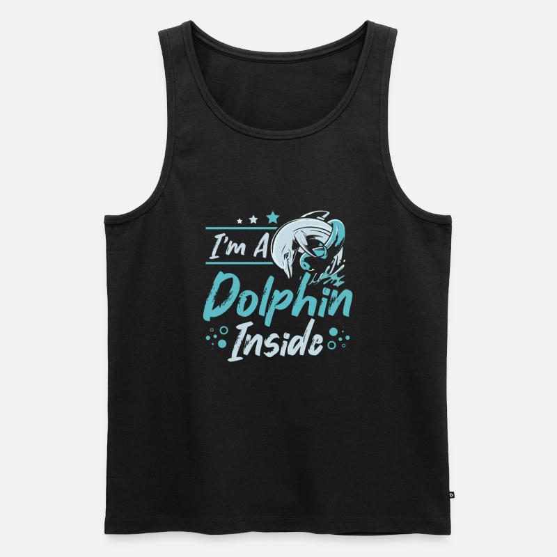I'm a dolphin inside - Männer Premium Bio Tank Top - Schwarz