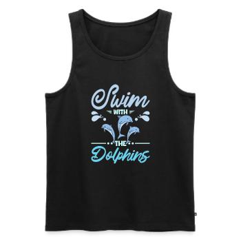 Swim with the dolphins - Männer Premium Bio Tank Top - Schwarz - Vorne - Michal (187cm)