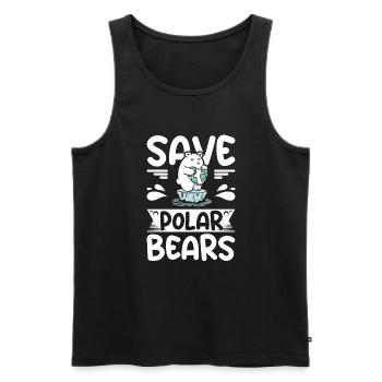 Save polar bears - Men's Premium Organic Tank Top - black - Front - Michal (187cm)