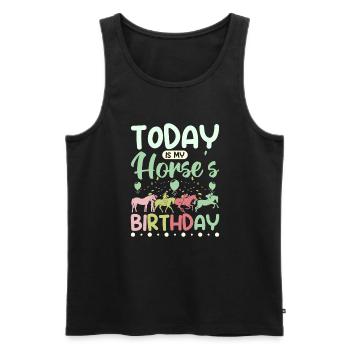 Today is my horse's birthday - Männer Premium Bio Tank Top - Schwarz - Vorne - Michal (187cm)