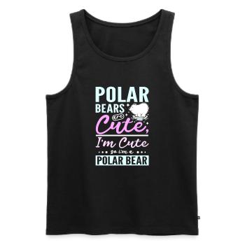 Polar bears are cute I'm cute so I'm a polar bear - Männer Premium Bio Tank Top - Schwarz - Vorne - Michal (187cm)