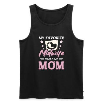 Ma sage-femme préférée m’appelle maman - Débardeur bio Premium Homme - noir - Devant - Michal (187cm)