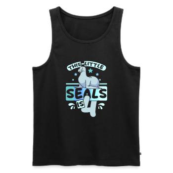4 years old this little seal is 4th birthday - Männer Premium Bio Tank Top - Schwarz - Vorne - AI Model Male 178 light (178cm)