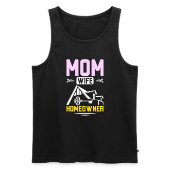 Mom wife homeowner - Men's Premium Organic Tank Top - black - Front - Michal (187cm)
