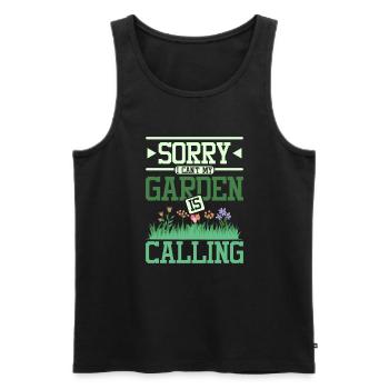 Sorry I can't my garden is calling - Männer Premium Bio Tank Top - Schwarz - Vorne - AI Model Male 178 light (178cm)