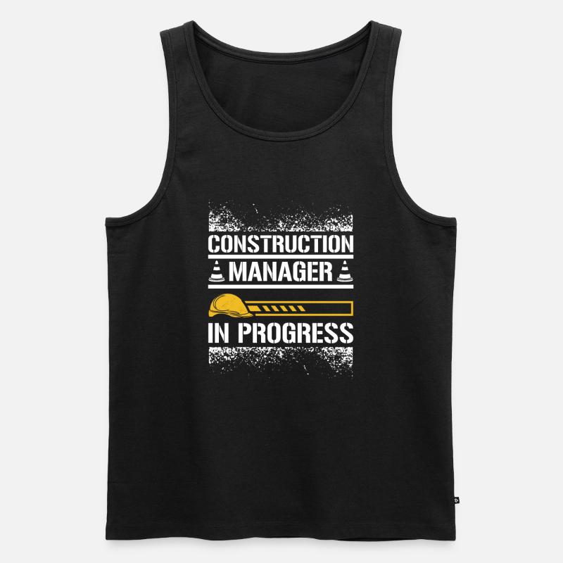Construction manager in progress - Men's Premium Organic Tank Top - black