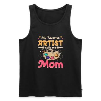 Mon artiste préféré m’appelle maman - Débardeur bio Premium Homme - noir - Devant - Michal (187cm)