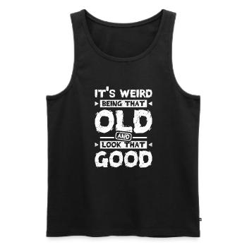 Old and look that good - Männer Premium Bio Tank Top - Schwarz - Vorne - AI Model Male 178 light (178cm)