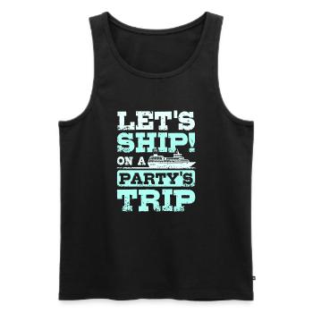 Croisière à bord d’un voyage de fête - Débardeur bio Premium Homme - noir - Devant - Michal (187cm)