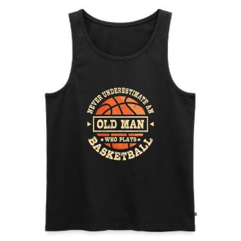 Old man who plays basketball - Männer Premium Bio Tank Top - Schwarz - Vorne - Michal (187cm)