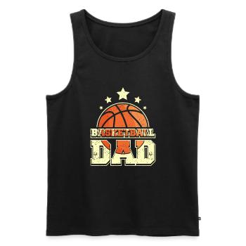 Basketball Daddy Father Dad - Männer Premium Bio Tank Top - Schwarz - Vorne - Michal (187cm)