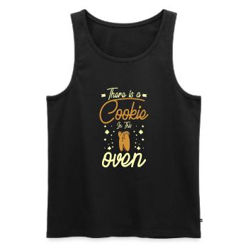 pregnancy there is a cookie in this oven christmas - Men's Premium Organic Tank Top - black - Front - AI Model Male 178 light (178cm)