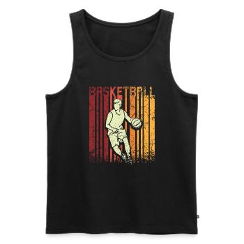 Retro Vintage Basketball Player - Männer Premium Bio Tank Top - Schwarz - Vorne - Michal (187cm)