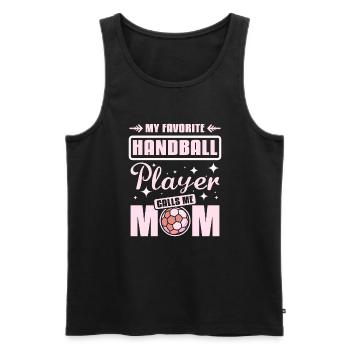 My favorite handball player calls me mom - Männer Premium Bio Tank Top - Schwarz - Vorne - AI Model Male 178 light (178cm)