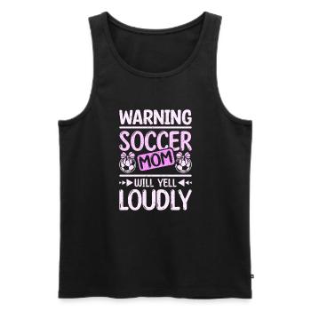 Warning soccer mom will yell loudly - Männer Premium Bio Tank Top - Schwarz - Vorne - AI Model Male 178 light (178cm)