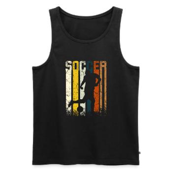 Retro Vintage Soccer - Men's Premium Organic Tank Top - black - Front - Michal (187cm)