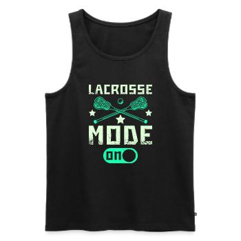 Lacrosse mode on - Männer Premium Bio Tank Top - Schwarz - Vorne - Michal (187cm)