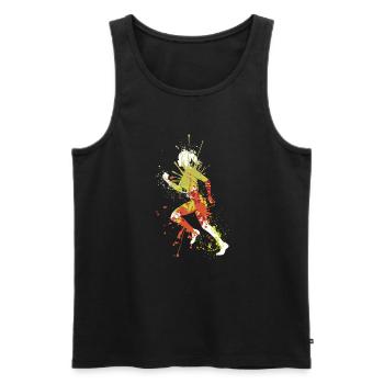 Splash Running Jogging Girl - Débardeur bio Premium Homme - noir - Devant - Michal (187cm)