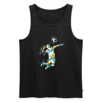 Colorful Splash Art Volleyball Player - Männer Premium Bio Tank Top - Schwarz - Vorne - Michal (187cm)