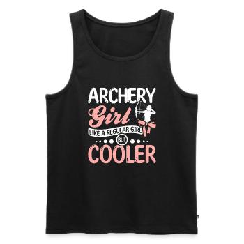 Archery girl like a regular girl but cooler - Men's Premium Organic Tank Top - black - Front - Michal (187cm)