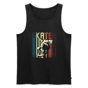 Retro Vintage Skateboarding - Männer Premium Bio Tank Top - Schwarz - Vorne - AI Model Male 178 light (178cm)