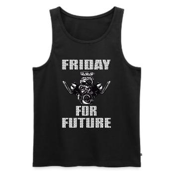 V8 Friday for Future - Men's Premium Organic Tank Top - black - Front - AI Model Male 178 light (178cm)