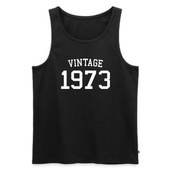 Millésime 1973 - 50 ans, cadeau 50e anniversaire - Débardeur bio Premium Homme - noir - Devant - Michal (187cm)