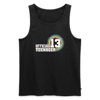 Adolescent officiel 13, cadeau cool 13e anniversaire - Débardeur bio Premium Homme - noir - Devant - Michal (187cm)