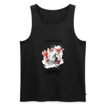 The fighter - Men's Premium Organic Tank Top - black - Front - AI Model Male 178 light (178cm)