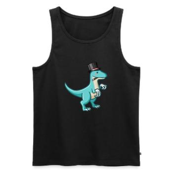 hugadino magician dino, cute dinosaur - Men's Premium Organic Tank Top - black - Front - AI Model Male 178 light (178cm)