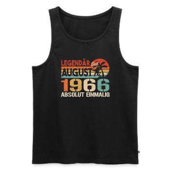 Geboren im August 1966 Funny Birthday Retro - Männer Premium Bio Tank Top - Schwarz - Vorne - Michal (187cm)