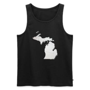 Michigan (USA) | echter Volleyball | Landkarte - Männer Premium Bio Tank Top - Schwarz - Vorne - AI Model Male 178 light (178cm)