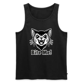 Chat vampire gothique - « Mordez-moi ! » Concevoir - Débardeur bio Premium Homme - noir - Devant - Michal (187cm)