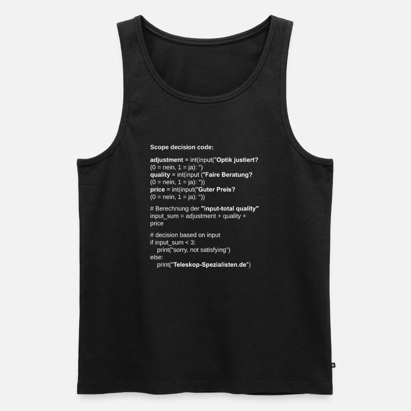 Astronomy Scope Decision Code Telescope - Men's Premium Organic Tank Top - black