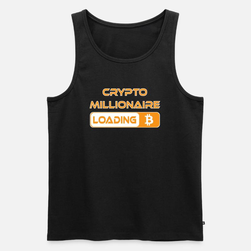 CRYPTO MILLIONAIRE LOADING BITCOIN - Männer Premium Bio Tank Top - Schwarz