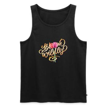 Bloom Wildly - Männer Premium Bio Tank Top - Schwarz - Vorne - Michal (187cm)