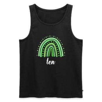 Green Rainbow Ten Years 10th Birthday - Débardeur bio Premium Homme - noir - Devant - Michal (187cm)
