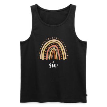 Orange Rainbow Six years 6th birthday - Men's Premium Organic Tank Top - black - Front - Michal (187cm)