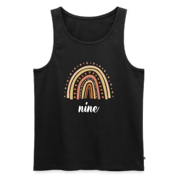 Orange Rainbow Nine Years 9th Birthday - Men's Premium Organic Tank Top - black - Front - Michal (187cm)