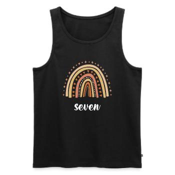 Orange Rainbow Seven Years 7th Birthday - Men's Premium Organic Tank Top - black - Front - Michal (187cm)