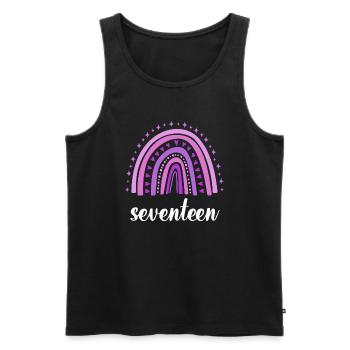 Lila Regenbogen Siebzehn Jahre 17. Geburtstag - Männer Premium Bio Tank Top - Schwarz - Vorne - AI Model Male 178 light (178cm)