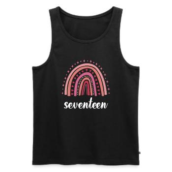 Rot Regenbogen Siebzehn Jahre 17. Geburtstag - Männer Premium Bio Tank Top - Schwarz - Vorne - AI Model Male 178 light (178cm)