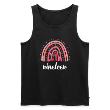 Rot Regenbogen Neunzehn Jahre 19. Geburtstag - Männer Premium Bio Tank Top - Schwarz - Vorne - Michal (187cm)