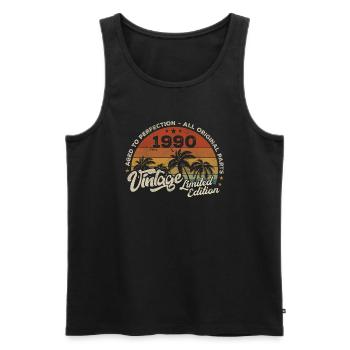 Vintage 1990 Geburtstag Retro 1990 - Männer Premium Bio Tank Top - Schwarz - Vorne - AI Model Male 178 light (178cm)