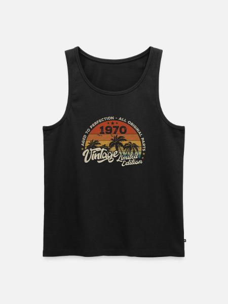 Vintage 1970's Birthday Retro 1970's - Men's Premium Organic Tank Top - black