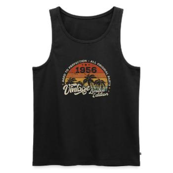 Vintage 1956 Birthday Retro 1956 - Men's Premium Organic Tank Top - black - Front - AI Model Male 178 light (178cm)