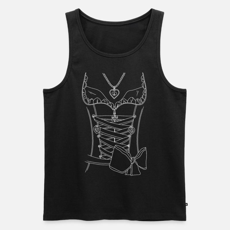 Dirndl - weiß - Männer Premium Bio Tank Top - Schwarz