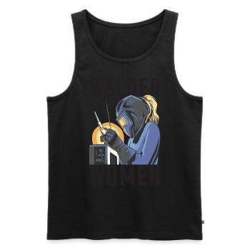 Welder outfit for welders - Men's Premium Organic Tank Top - black - Front - Michal (187cm)
