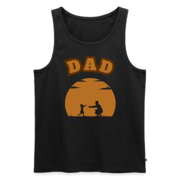 Dad Little Girl Brown - Men's Premium Organic Tank Top - black - Front - Michal (187cm)